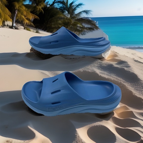 Hoka Ora Recovery Slide 3 Coastal Sky/All Aboard  Women's Sz 11 Mens 9 Blue New - Picture 1 of 5